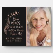 Rose Gold Brushed Metal Family Memorial Foto Fotoplatte (Vorderseite)