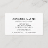 Rose Gold Brushed Metal Fett Typografie Monogramm Visitenkarte (Rückseite)