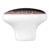 Rose Gold Brushed Metal Glitter Monogram Name Cera Keramikknauf (Seitenansicht)