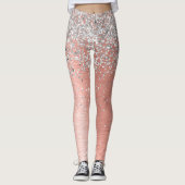 Rose Gold Brushed Metal Glitzer Leggings (Vorderseite)
