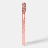 Rose Gold Brushed Metal Glitzer Monogram Name Case-Mate iPhone Hülle (Rückseite / Rechts)