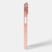 Rose Gold Brushed Metal Glitzer Monogram Name Case-Mate iPhone Hülle (Rückseite / Rechts)