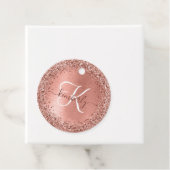 Rose Gold Brushed Metal Glitzer Monogram Name Geschenkanhänger (Beispiel)