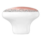 Rose Gold Brushed Metal Glitzer Monogram Name Keramikknauf (Seitenansicht)