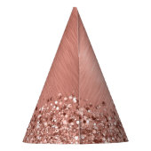Rose Gold Brushed Metal Glitzer Monogram Name Partyhütchen (Rückseite)