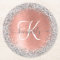 Rose Gold Brushed Metal Glitzer Monogram Name