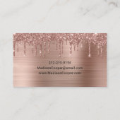 Rose Gold Brushed Metal Glitzer Tropfen Hair & Mak Visitenkarte (Rückseite)