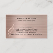 Rose Gold Brushed Metal Mobile Notar Agent Visitenkarte (Rückseite)
