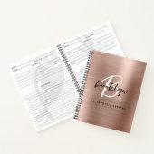 Rose Gold Brushed Metal Monogram Rezept Book Notizblock (Innenseite)