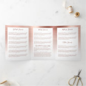 Rose Gold Brushed Metal Monogram Script Broschüre (Innenseite)