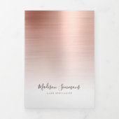 Rose Gold Brushed Metal Monogram Script Broschüre (Cover)