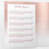Rose Gold Brushed Metal Monogram Script Broschüre (Innen Erste Seite)