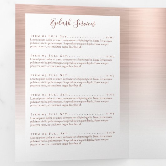 Rose Gold Brushed Metal Monogram Script Broschüre (Innen Erste Seite)