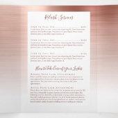Rose Gold Brushed Metal Monogram Script Broschüre (Innenseite Mitte)