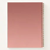 Rose Gold Brushed Metal Monogram Script Ombre Notizblock (Rückseite)