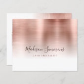 Rose Gold Brushed Metal Monogram Stylish Script Bu (Vorne/Hinten)