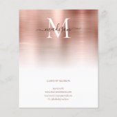 Rose Gold Brushed Metal Monogram Stylish Script Bu (Rückseite)