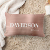 Rose Gold Brushed Metal Personalize Wedding Lendenkissen (Decke)