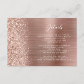 Rose Gold Brushed Metal Wedding Details Begleitkarte (Vorderseite)