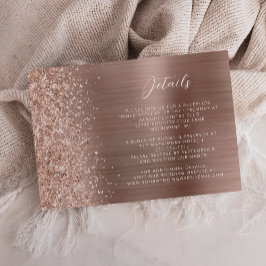 Rose Gold Brushed Metal Wedding Details Begleitkarte