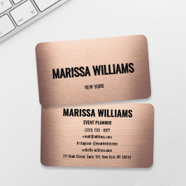 Rose Gold Brushed Metallic Business Card Visitenkarte