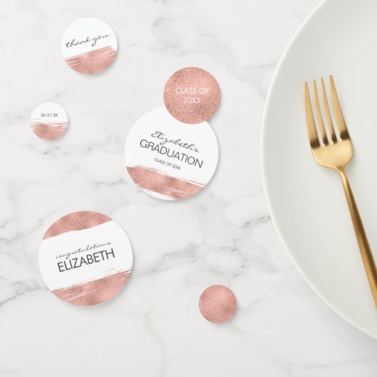 Rose Gold Brushstroke Abschluss Konfetti (Gruppe)