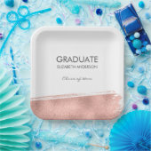 Rose Gold Brushstroke Abschluss Pappteller (Party)