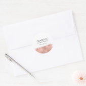 Rose Gold Brushstroke Abschluss Runder Aufkleber (Umschlag)
