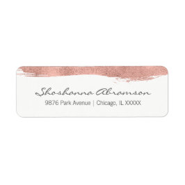 Rose Gold Brushstroke Bat Mitzvah Adressetikett
