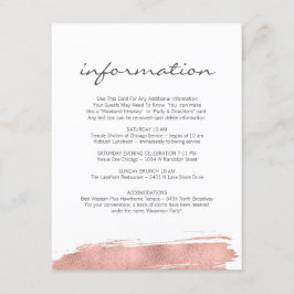 Rose Gold Brushstroke Bat Mitzvah Information Card Begleitkarte