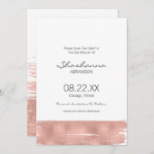 Rose Gold Brushstroke Bat Mitzvah Save the Date (Vorne/Hinten)