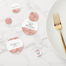 Rose Gold Brushstroke Bat Mitzvah Table Confetti