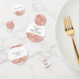 Rose Gold Brushstroke Bat Mitzvah Table Confetti Konfetti
