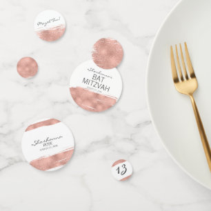 Rose Gold Brushstroke Bat Mitzvah Table Confetti Konfetti