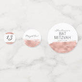 Rose Gold Brushstroke Bat Mitzvah Table Confetti Konfetti (Vorderseiten)