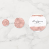 Rose Gold Brushstroke Bat Mitzvah Table Confetti Konfetti (Rückseiten)