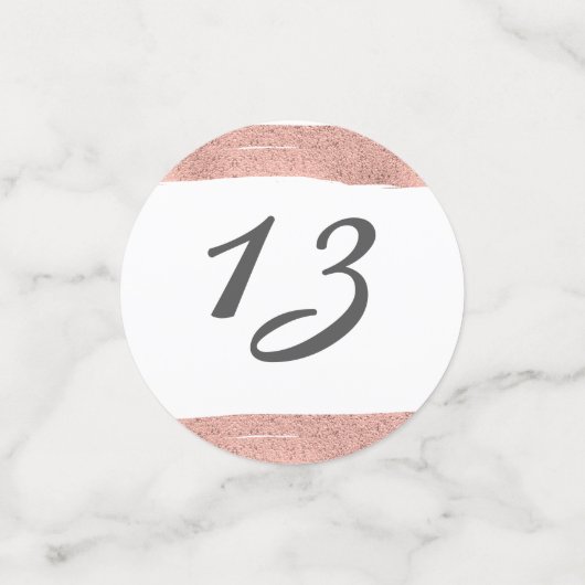 Rose Gold Brushstroke Bat Mitzvah Table Confetti Konfetti (Klein Vorderseite)