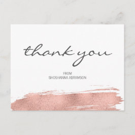 Rose Gold Brushstroke Bat Mitzvah Vielen Dank Postkarte