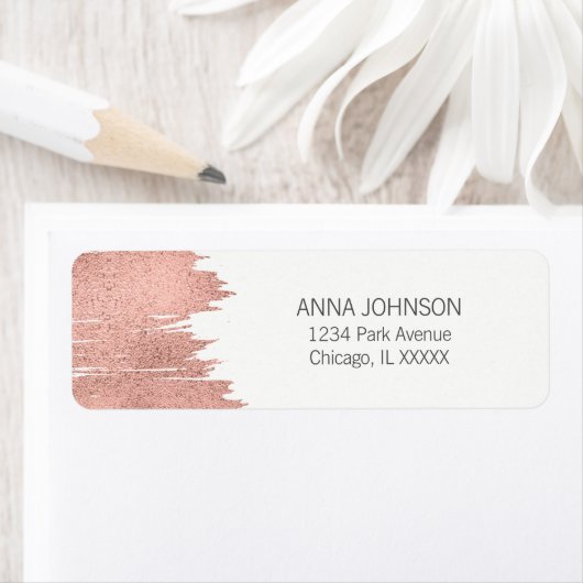 Rose Gold Brushstroke Brautparty-Adressetikett (Insitu)