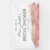 Rose Gold Brushstroke Brautparty Willkommensbanner Banner (Vertikal)
