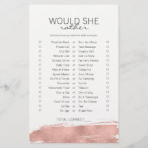 Rose Gold Brushstroke Bridal würde sie eher spiele