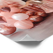 Rose Gold Burg Balloons Fotografie Hintergrund Poster (Ecke)