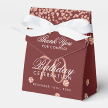 Rose Gold Burgund 70 Geburtstag Danke Confetti