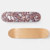 Rose Gold Burgund Floral Illustration Muster Skateboard (Horizontal)