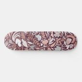 Rose Gold Burgund Floral Illustration Muster Skateboard (Horizontal)