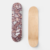 Rose Gold Burgund Floral Illustration Muster Skateboard (Vorderseite)