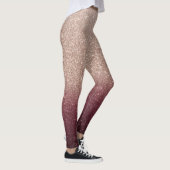 Rose Gold & Burgund Glitzer Ombre Moderne Leggings (Rechts)