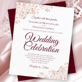 Rose Gold & Burgund HAUSHALT Hochzeit einladen