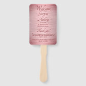 Rose Gold Burgund Hochzeitsfeier Fächer (Vorderseite)