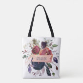 Rose Gold Burgund Marine Mutter des Grooms Tasche (Rückseite)